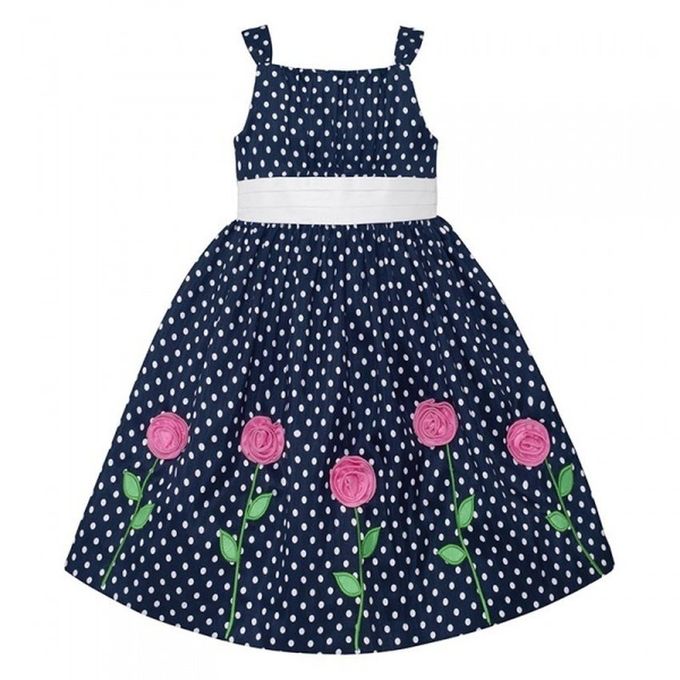 American Princess Dotted Petal Dress - Blue
