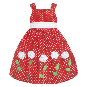 American Princess  Dotted Petal Dress - Red