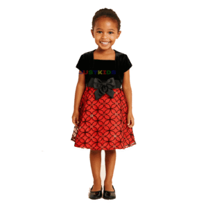 Amy Byer Little Girls'  Velvet Bodice Flocked Skirt Dress