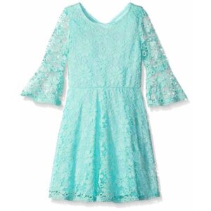 As U Wish Big Girls'  Lacey Bell Sleeve Fit & Flare Dress
