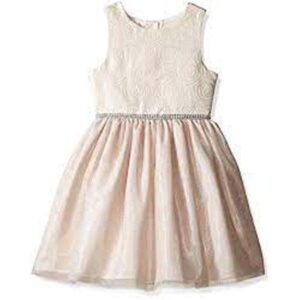 Emily West Floral Jacquard Top Mesh Skirt Special Occasion Dress.