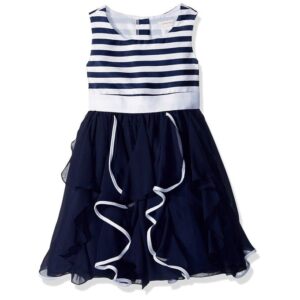 Emily West Girls Striped Bodice Corkscrew Skirt Party Dress.