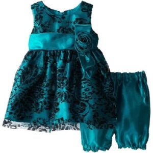 Jayne Copeland Baby Girl's Flocked Lace Overlay Special Occasion Dress
