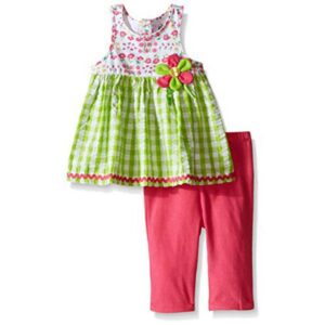 Kids Headquarters Baby Girls Seersucker Gingham Tunic And Capri - 9/12 Months
