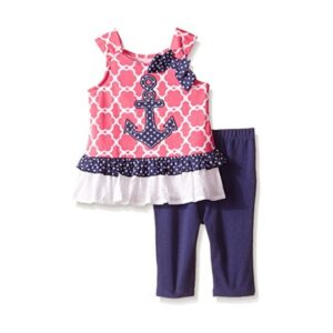 Kids Headquarters Nautica Printed Tunic With Navy Capri - 9/12 Months