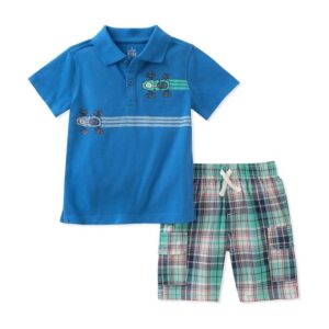 Kids Headquarters  Race Car Polo Tee Shirt & Shorts Set
