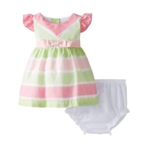 Rare Editions Baby Girls' Striped Linen Dress. - 18/24 Months