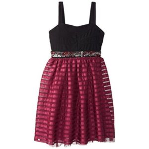 Ruby Rox Big Girls' Dress With Ribbon Mesh Skirt