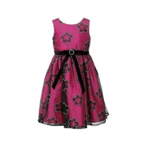 Sweetheart Rose Baby Girl's Flocked Mesh Special Occasion Dres - 2