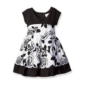Sweetheart Rose Little Girl's Knit Floral Paneled Fashion Dress .