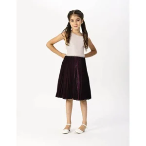 Emily West Pleated Skirt With Gold Bodice Holiday Dress.